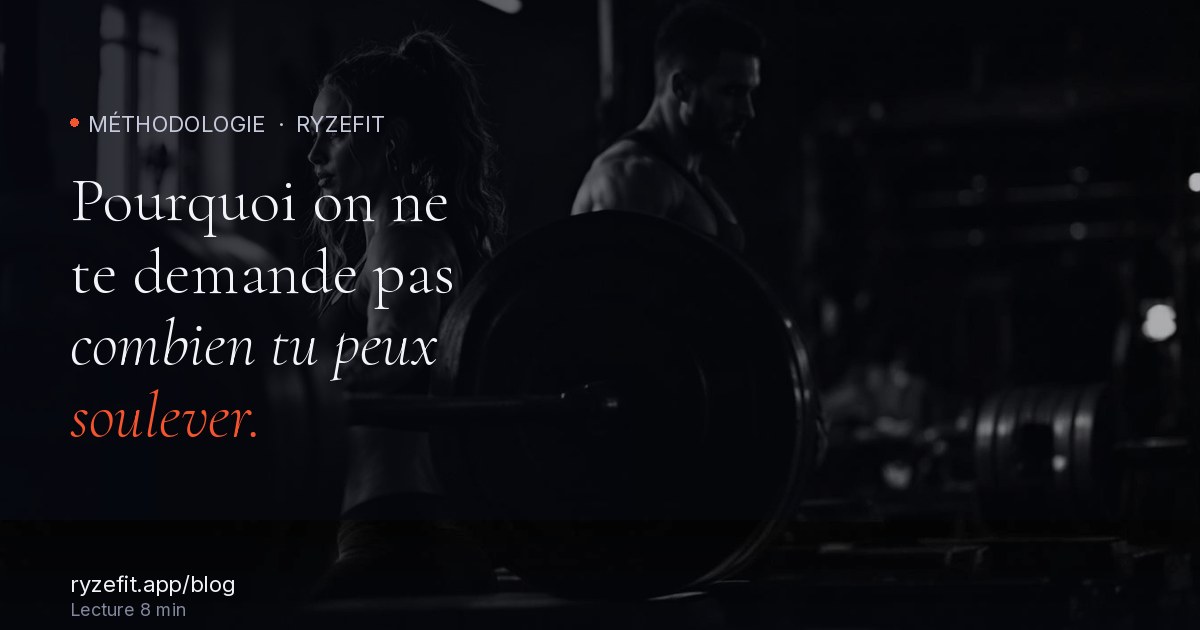 Athlète en série de squat — calibrage charge sans 1RM
